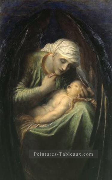 La mort couronnant l’innocence symboliste George Frederic Watts Peintures à l'huile